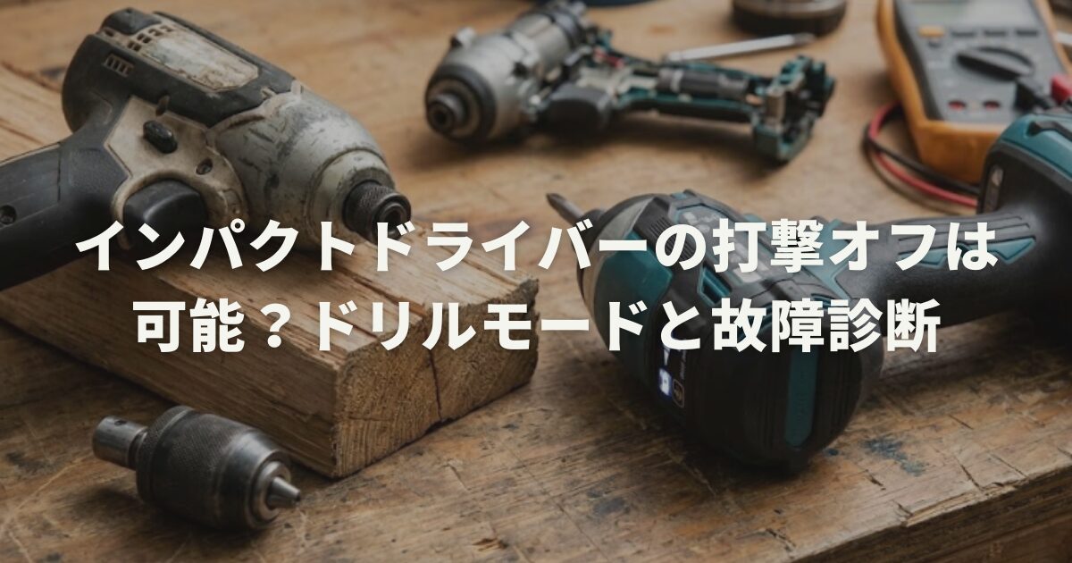 インパクトドライバーの打撃オフは可能？ドリルモードと故障診断 