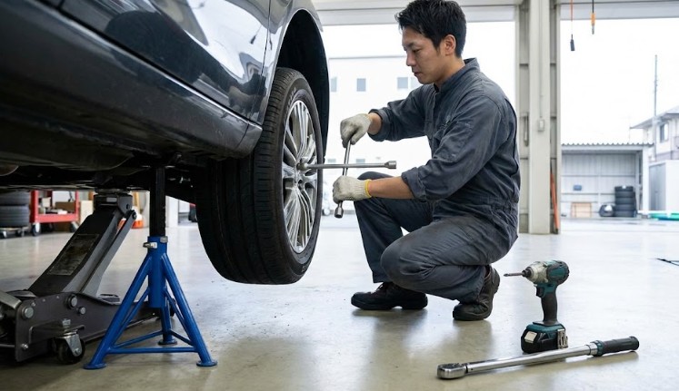 安全なタイヤ交換の手順とジャッキアップ