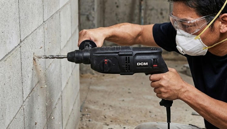 コンクリート穴あけ可能なDCM振動ドリル