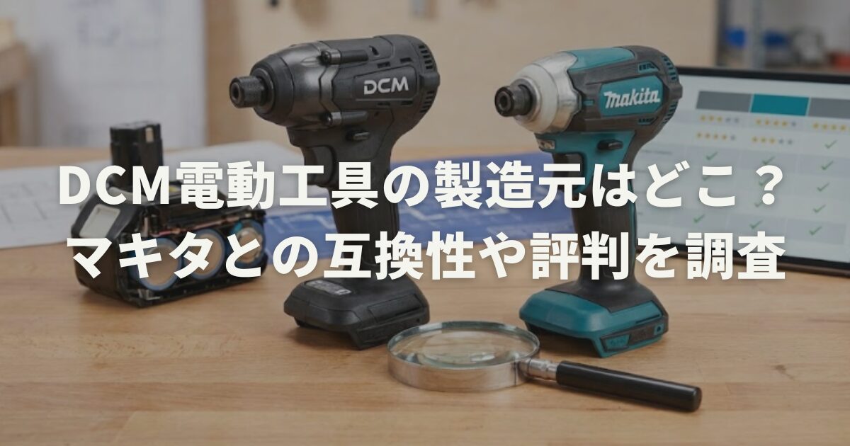 DCM電動工具の製造元はどこ？マキタとの互換性や評判を調査