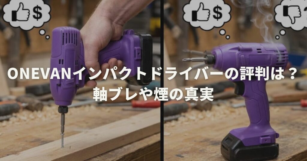 ONEVANインパクトドライバーの評判は？軸ブレや煙の真実