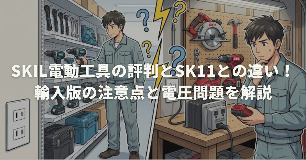 SKIL電動工具の評判とSK11との違い！輸入版の注意点と電圧問題を解説