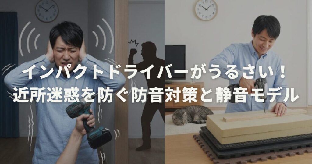 インパクトドライバーがうるさい！近所迷惑を防ぐ防音対策と静音モデル