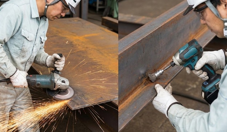 ディスクグラインダーとの作業比較