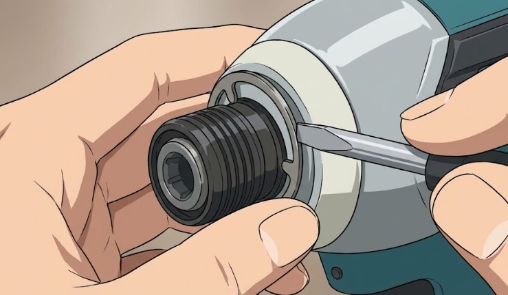 精密ドライバーでCリングを外す分解手順