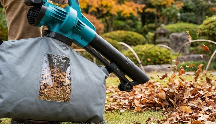 集じん機能で落ち葉を細かく粉砕するMUB003G