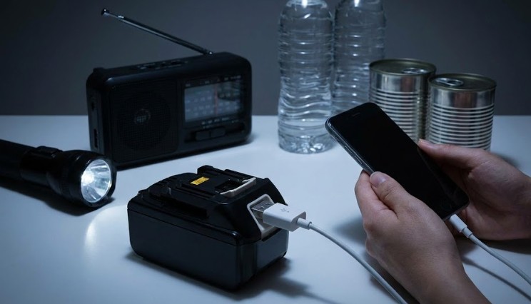 USBアダプターADP05を非常用電源にする方法