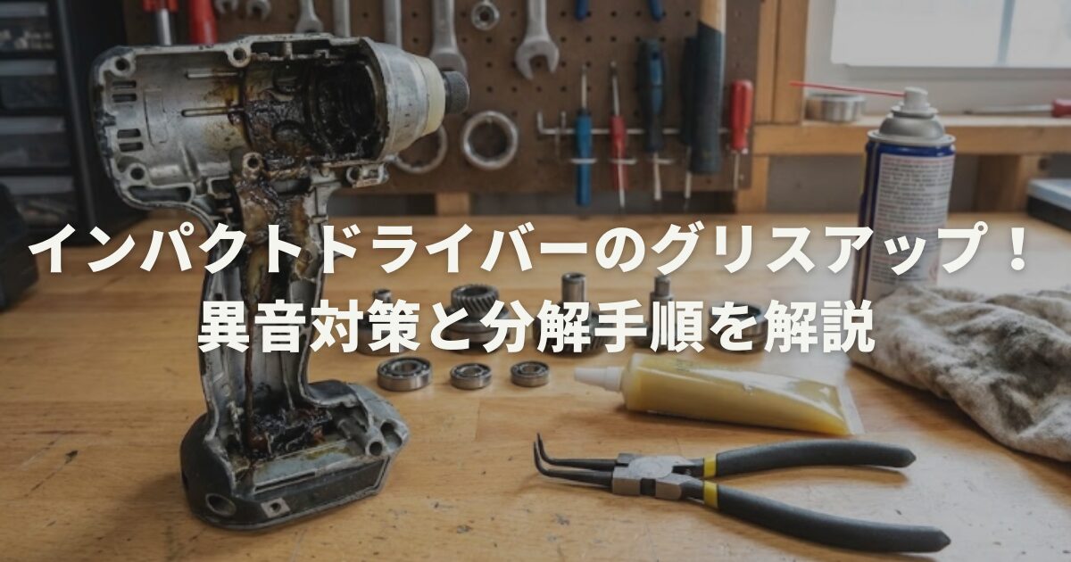 インパクトドライバーのグリスアップ！異音対策と分解手順を解説