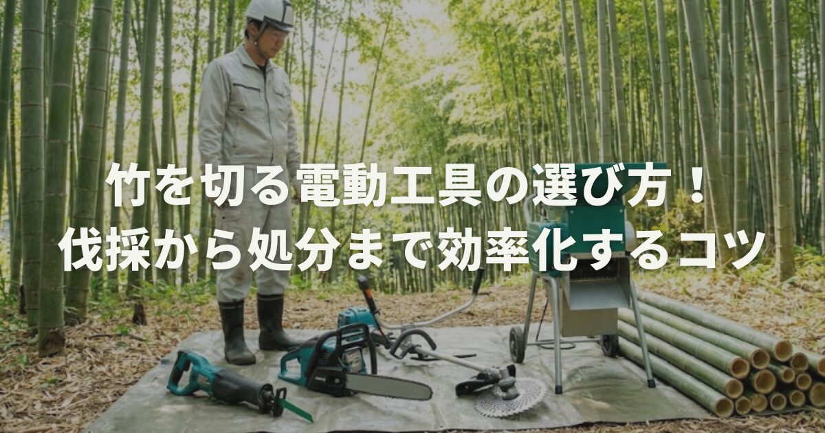竹を切る電動工具の選び方！伐採から処分まで効率化するコツ