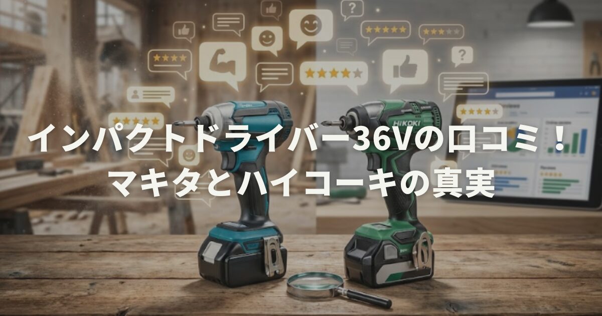 インパクトドライバー36Vの口コミ！マキタとハイコーキの真実