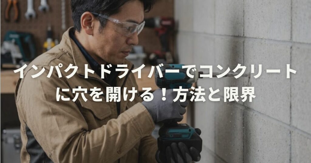インパクトドライバーでコンクリートに穴を開ける！方法と限界