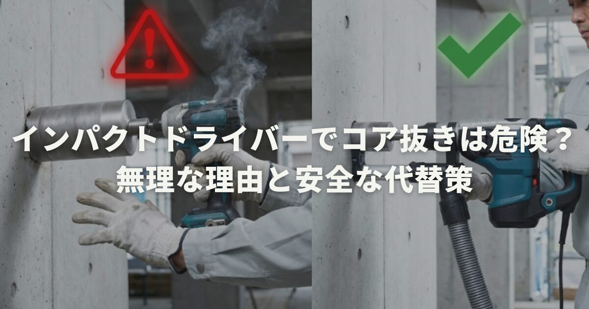 インパクトドライバーでコア抜きは危険?無理な理由と安全な代替策