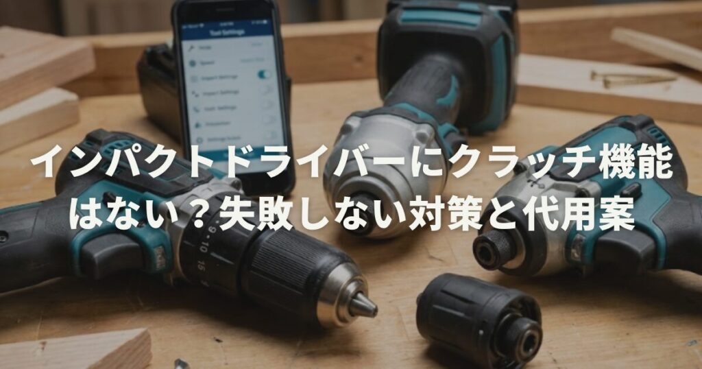 インパクトドライバーにクラッチ機能はない？失敗しない対策と代用案
