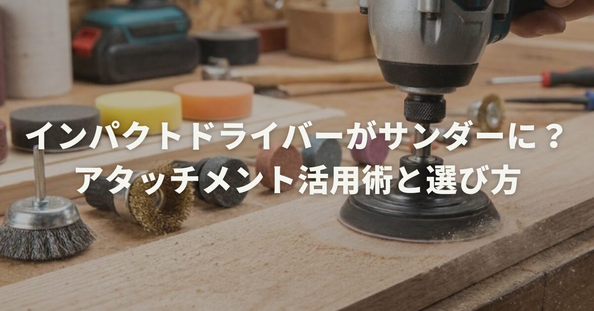 インパクトドライバーがサンダーに?アタッチメント活用術と選び方