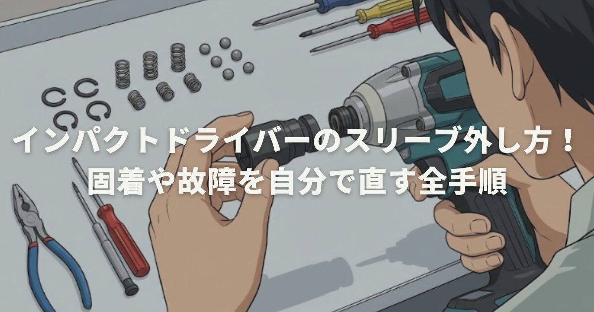 インパクトドライバーのスリーブ外し方！固着や故障を自分で直す全手順