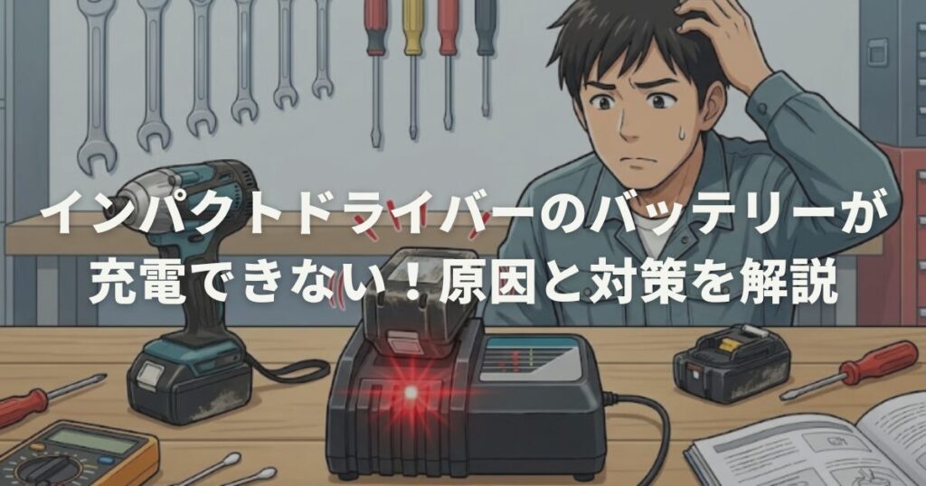 インパクトドライバーのバッテリーが充電できない！原因と対策を解説