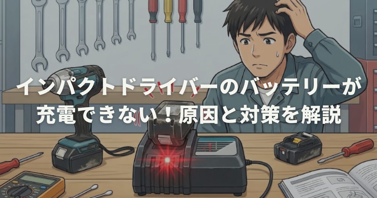 インパクトドライバーのバッテリーが充電できない!原因と対策を解説