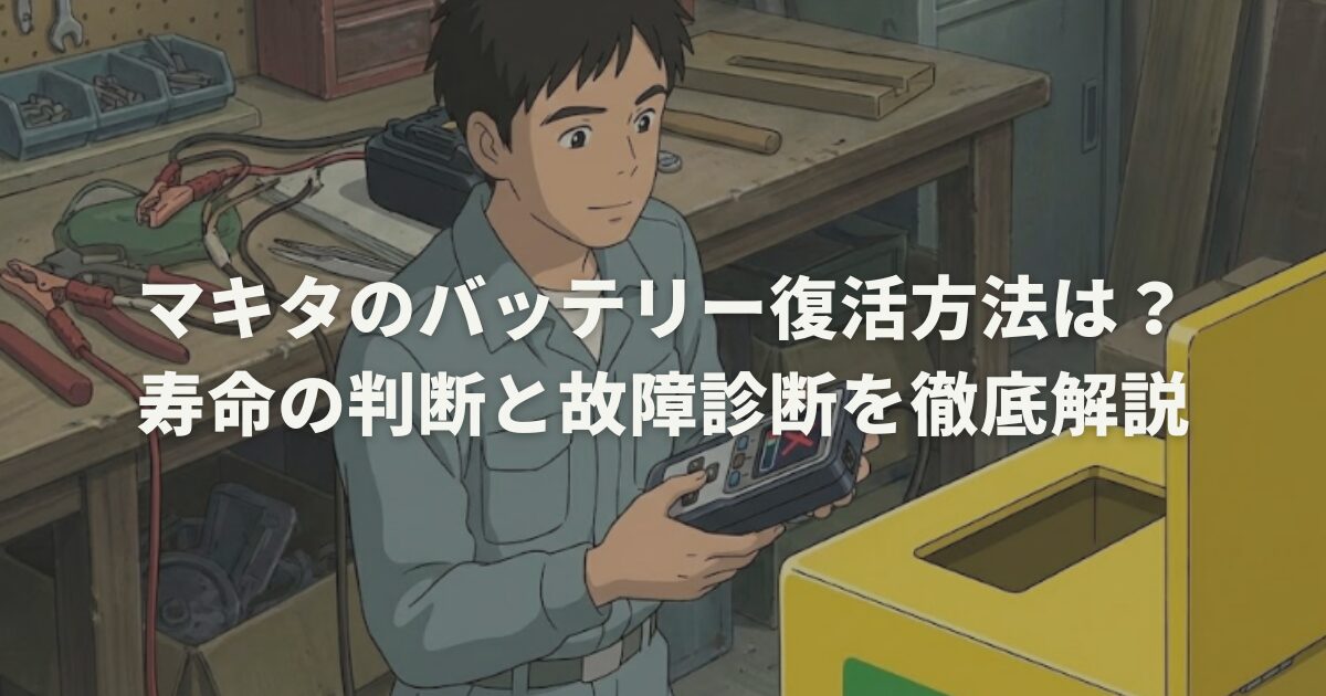 マキタのバッテリー復活方法は？寿命の判断と故障診断を徹底解説