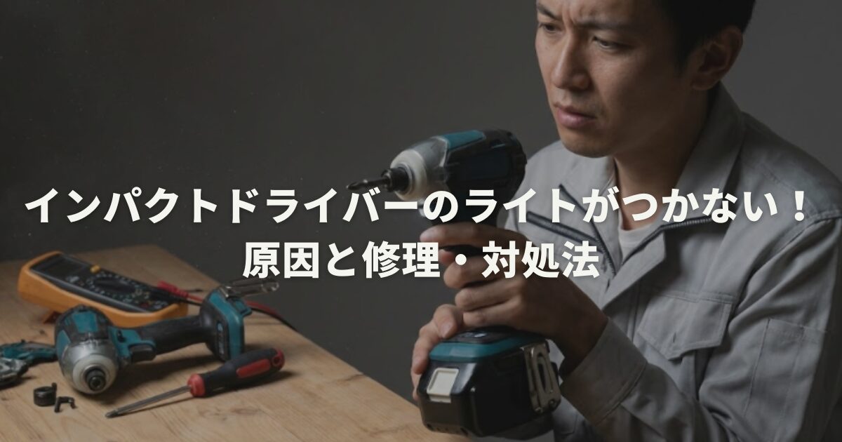 インパクトドライバーのライトがつかない!原因と修理・対処法