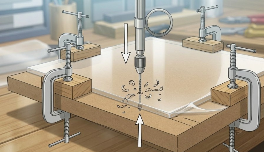 失敗を防ぐ秘訣は当て板による裏面の応力支持