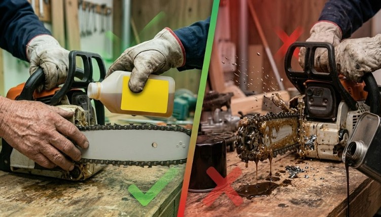 スティールやハスクバーナの純正オイルと代用の比較