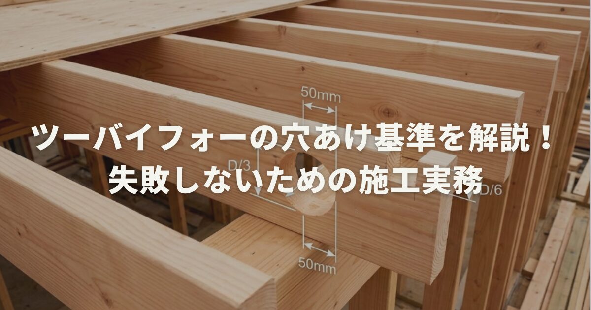 ツーバイフォーの穴あけ基準を解説！失敗しないための施工実務