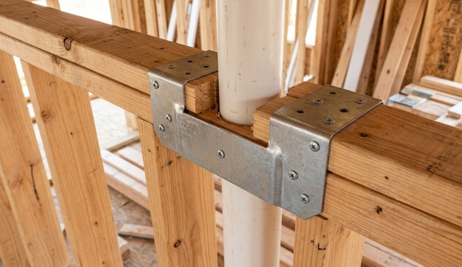 上枠や頭つなぎの断面欠損を補う補強金物の施工方法