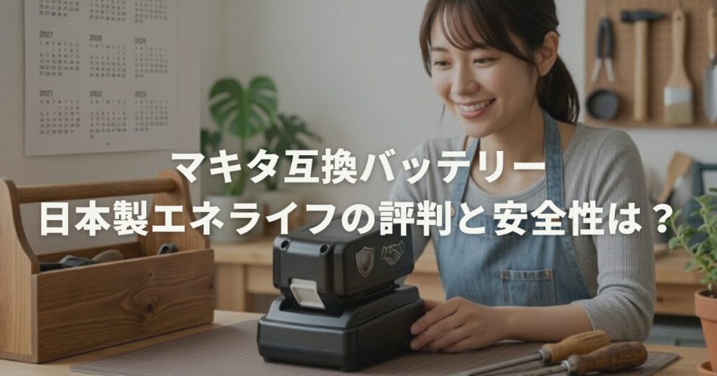 マキタ互換バッテリー日本製エネライフの評判と安全性は？